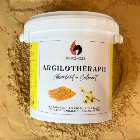 CATAPLASME ARGILE JAUNE ET EAU FLORALE D’HAMAMELIS BIO (1 Kg)