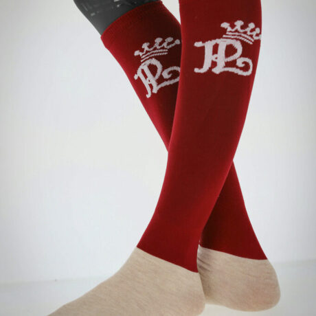 chaussettes penelope concours rouge/creme_jem sellerie