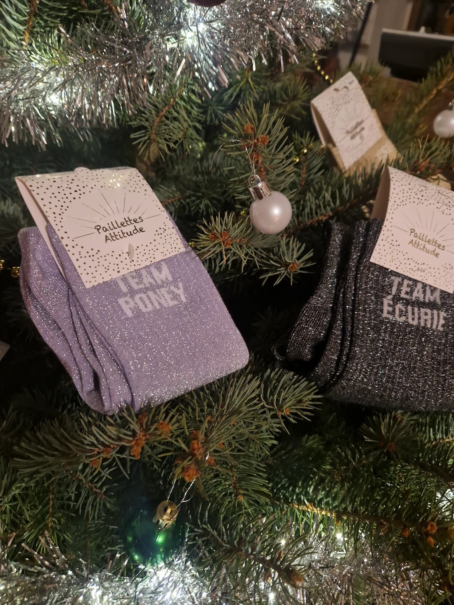 chaussettes à paillettes équitation